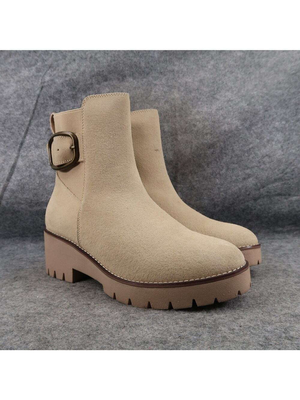 Blondo Shoes Womens 8.5 Boot Fashion Block Heel Platform Suede Waterproof Dahlia